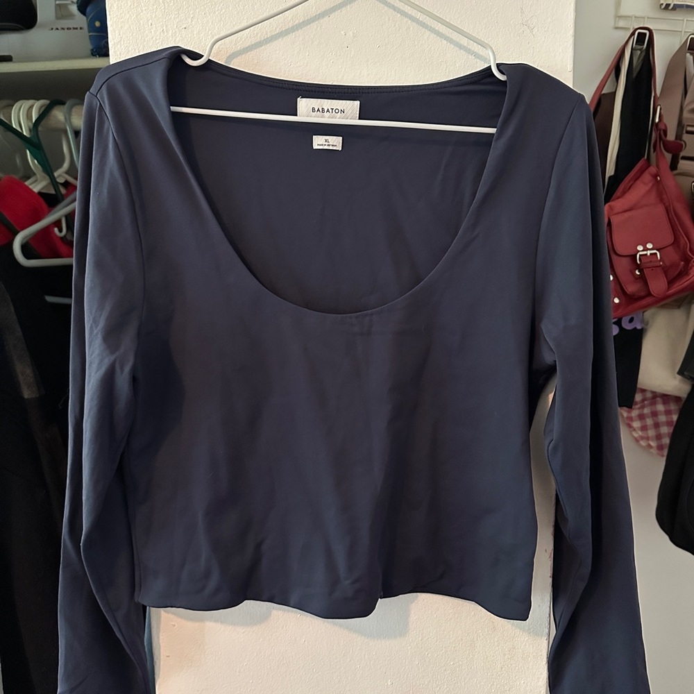 Babaton Long Sleeve Crop Contour Top